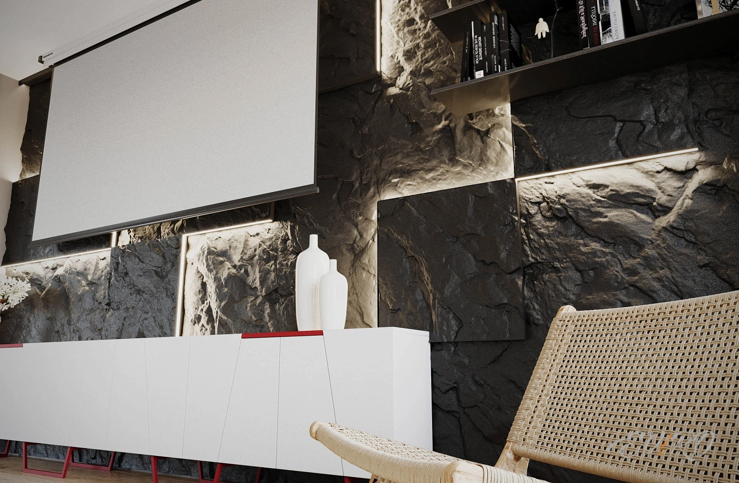 Гипсовая 3D панель EViRO Exclusive Rock LED